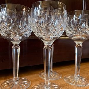 Waterford Cut glass Hock glasses. Lismore.